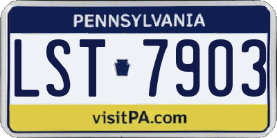 PA license plate LST7903