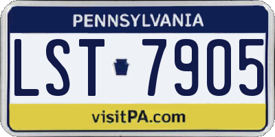 PA license plate LST7905