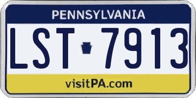 PA license plate LST7913