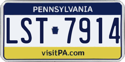PA license plate LST7914