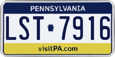 PA license plate LST7916