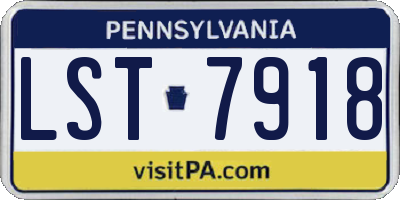 PA license plate LST7918
