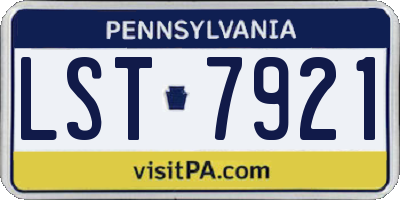 PA license plate LST7921