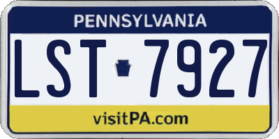 PA license plate LST7927