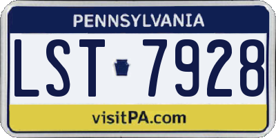 PA license plate LST7928