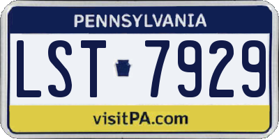 PA license plate LST7929