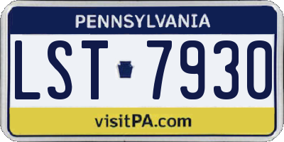 PA license plate LST7930