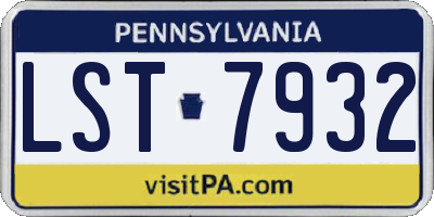 PA license plate LST7932