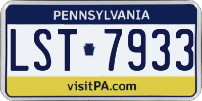 PA license plate LST7933