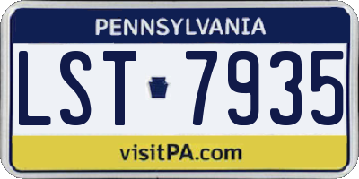 PA license plate LST7935