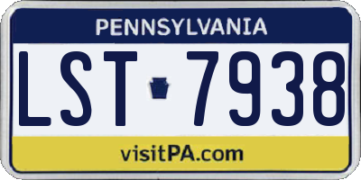 PA license plate LST7938
