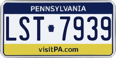 PA license plate LST7939