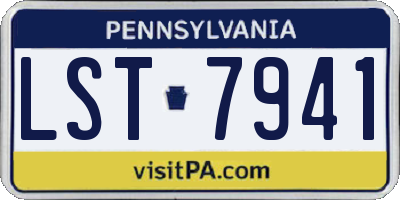 PA license plate LST7941