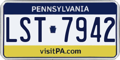 PA license plate LST7942