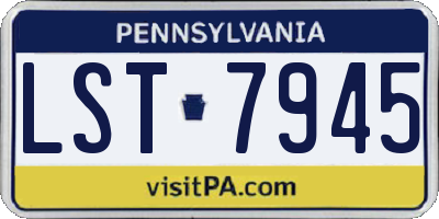 PA license plate LST7945