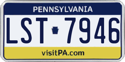 PA license plate LST7946