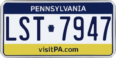 PA license plate LST7947