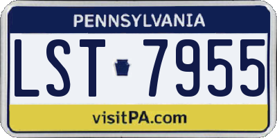 PA license plate LST7955