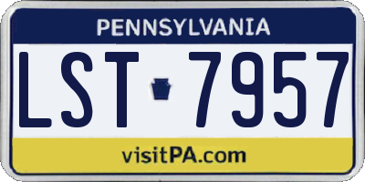 PA license plate LST7957