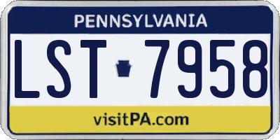PA license plate LST7958