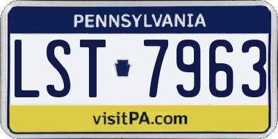 PA license plate LST7963