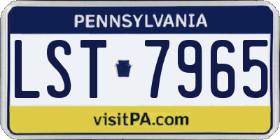 PA license plate LST7965