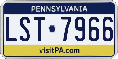 PA license plate LST7966