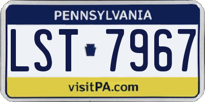 PA license plate LST7967