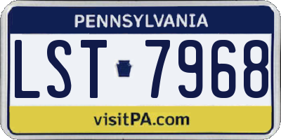 PA license plate LST7968