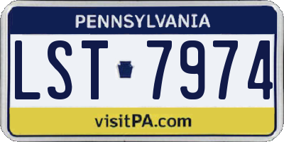 PA license plate LST7974