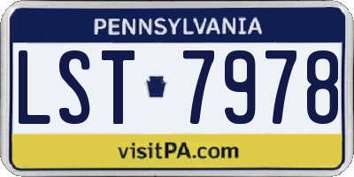 PA license plate LST7978