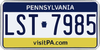 PA license plate LST7985