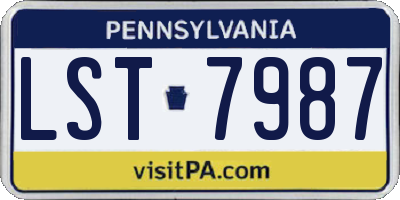 PA license plate LST7987