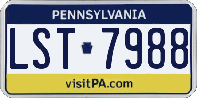 PA license plate LST7988
