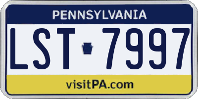 PA license plate LST7997
