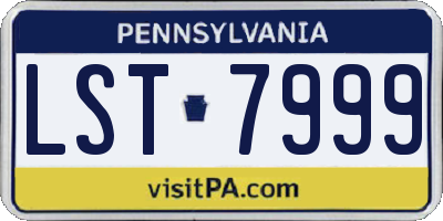 PA license plate LST7999