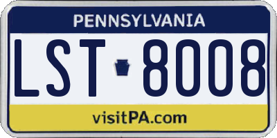 PA license plate LST8008