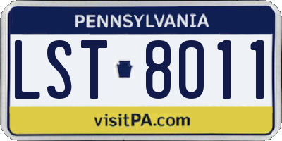 PA license plate LST8011