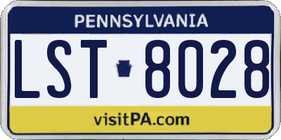 PA license plate LST8028
