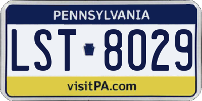 PA license plate LST8029