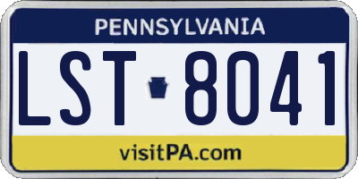 PA license plate LST8041