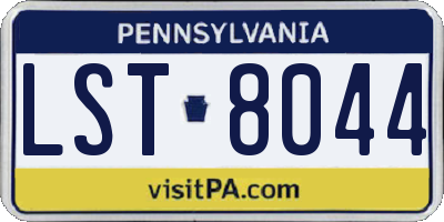 PA license plate LST8044