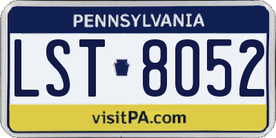 PA license plate LST8052