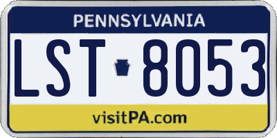 PA license plate LST8053