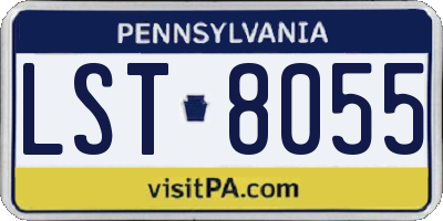 PA license plate LST8055