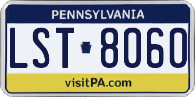 PA license plate LST8060