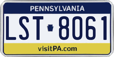 PA license plate LST8061