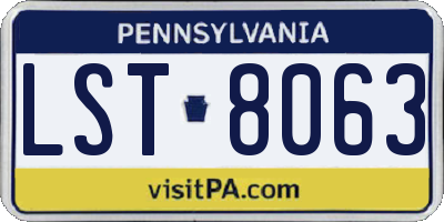 PA license plate LST8063