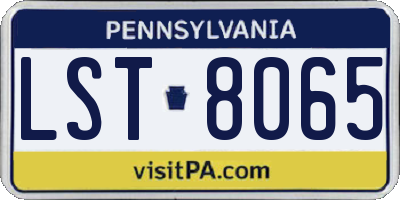 PA license plate LST8065