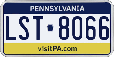 PA license plate LST8066